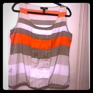 Alfani Pleated Bubble Tribal Striped Top